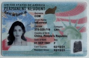 Scannable Fake US Green Card