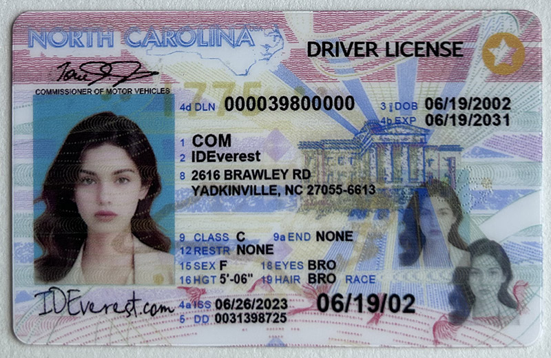 100% Scannable Fake ID Cards in North Carolina