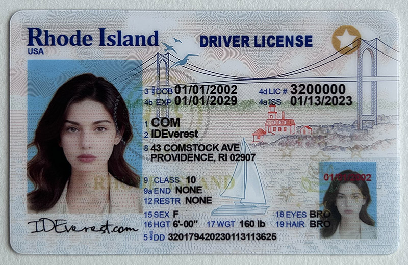 Authentic Scannable Rhode Island Fake ID